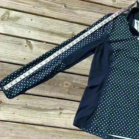 Lands End Sport 1/4 zip pullover with high collar, navy blue size 10 Tall - Picture 8 of 8